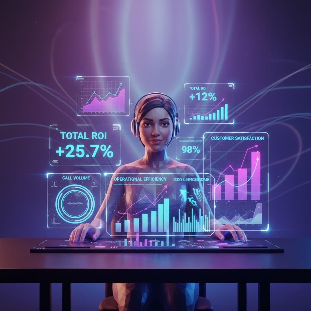 Recepcionista virtual analizando métricas de ROI