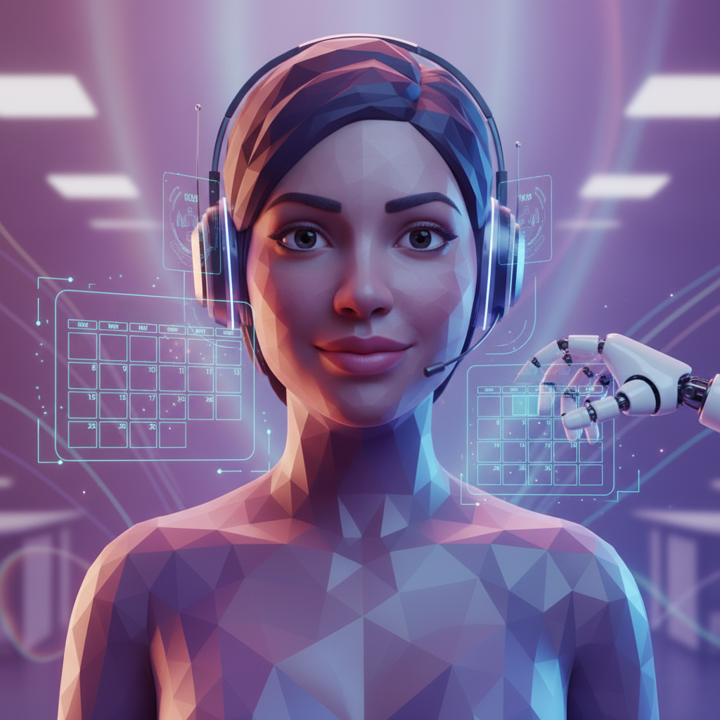 Recepcionista virtual gestionando calendarios